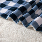 Buffalo Plaid Flannel Fleece Sherpa Throw Blanket