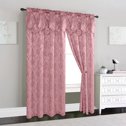 Elegant Comfort Set of 2 Penelope Jacquard Look Curtain Panels - 54" W x 84" L
