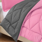 3-Piece Reversible Diamond Stitched Comforter & Shams