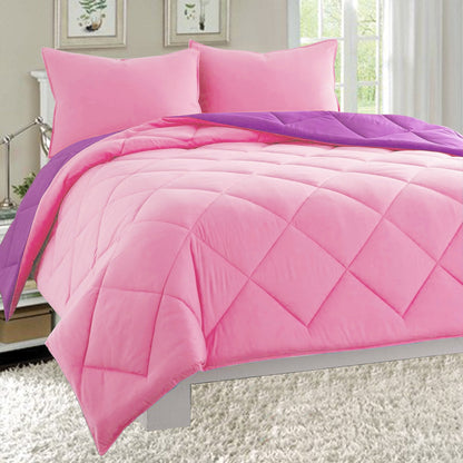 Elegant Comfort 3-Piece Reversible Diamond Stitched Comforter & Shams