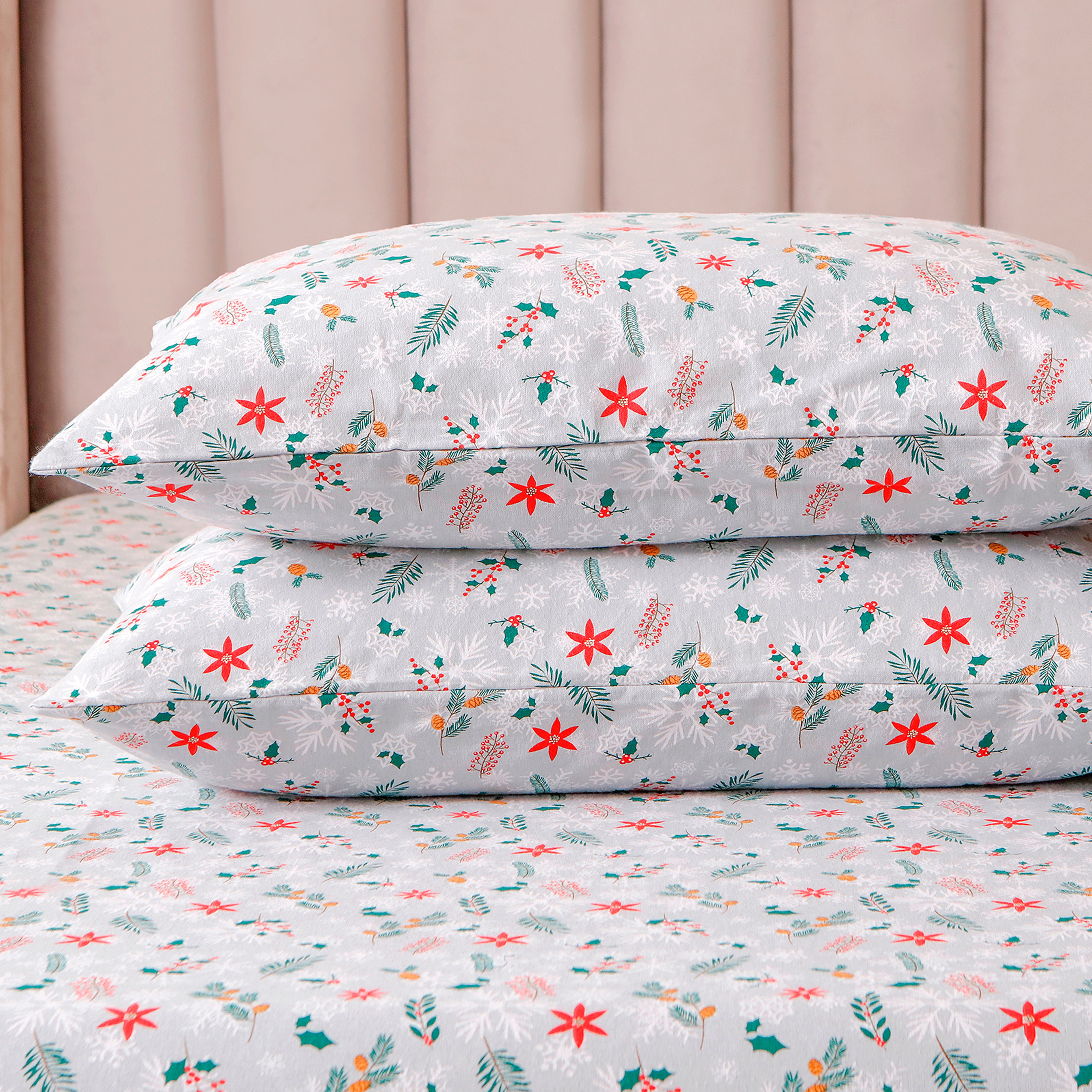 4-Piece Holiday Cotton Flannel Sheet Set - 100% Turkish Cotton