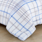 8-Piece Lodge Plaid and Patch Reversible Comforter Set - Includes 4-Piece Sheet Set with Double Sided Storage Pockets