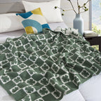 50" x 70"  Ultra Soft Checkered Knitted Throw Blanket