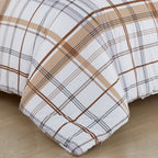 8-Piece Lodge Plaid and Patch Reversible Comforter Set - Includes 4-Piece Sheet Set with Double Sided Storage Pockets