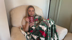 Christmas Sherpa Throw with Flannel Fleece - 50 x 60 inches