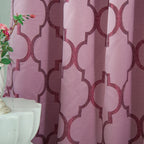 2-Piece Quatrefoil - Moroccan Trellis Jacquard Look Curtain Panels- Attached Valance - 54" W x 84" L, Set of 2