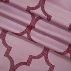 2-Piece Quatrefoil - Moroccan Trellis Jacquard Look Curtain Panels- Attached Valance - 54" W x 84" L, Set of 2