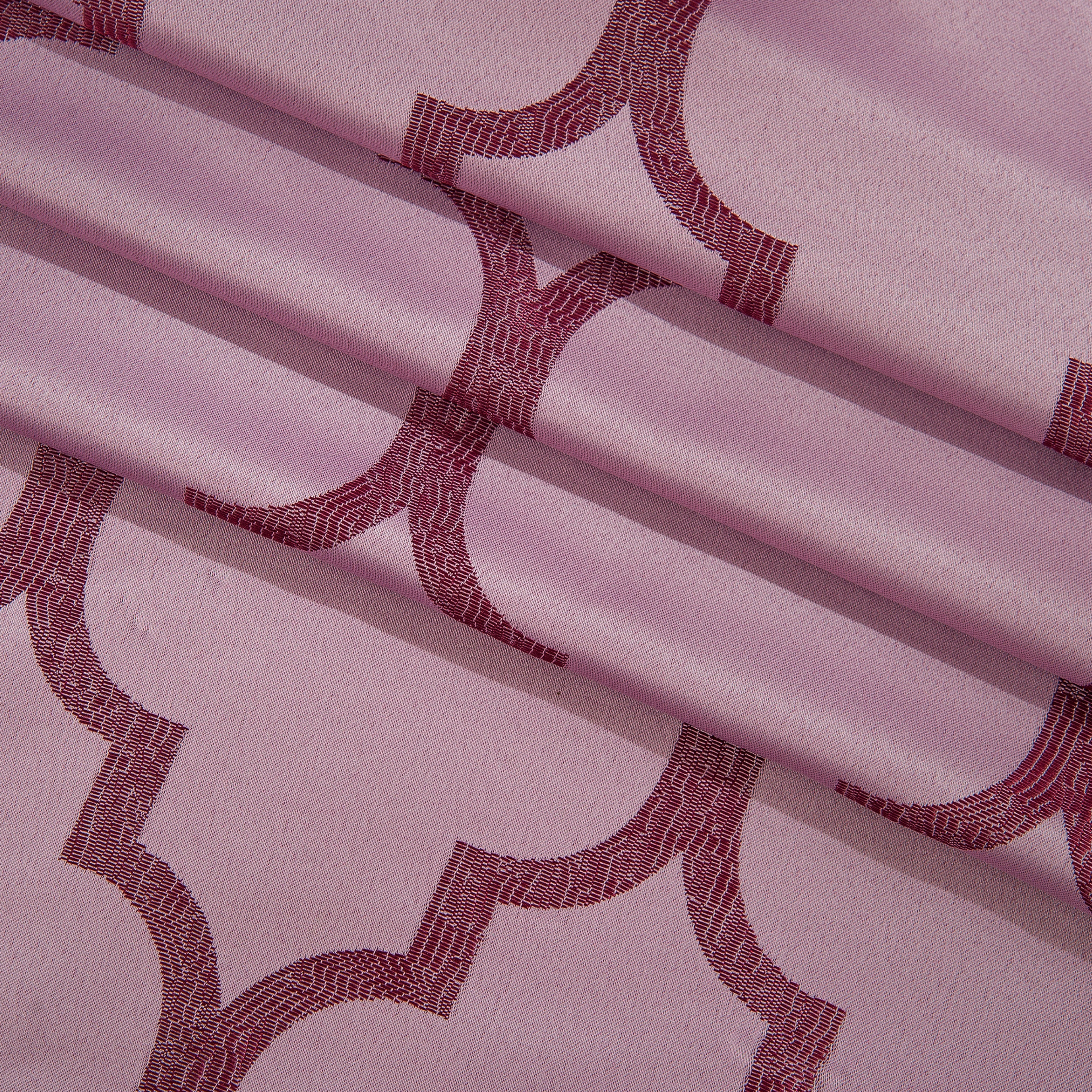 2-Piece Quatrefoil - Moroccan Trellis Jacquard Look Curtain Panels- Attached Valance - 54" W x 84" L, Set of 2
