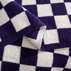 50" x 70"  Ultra Soft Checkered Knitted Throw Blanket
