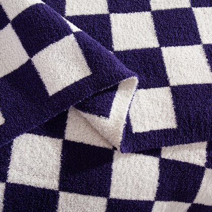 Elegant Comfort 50" x 70"  Ultra Soft Checkered Knitted Throw Blanket