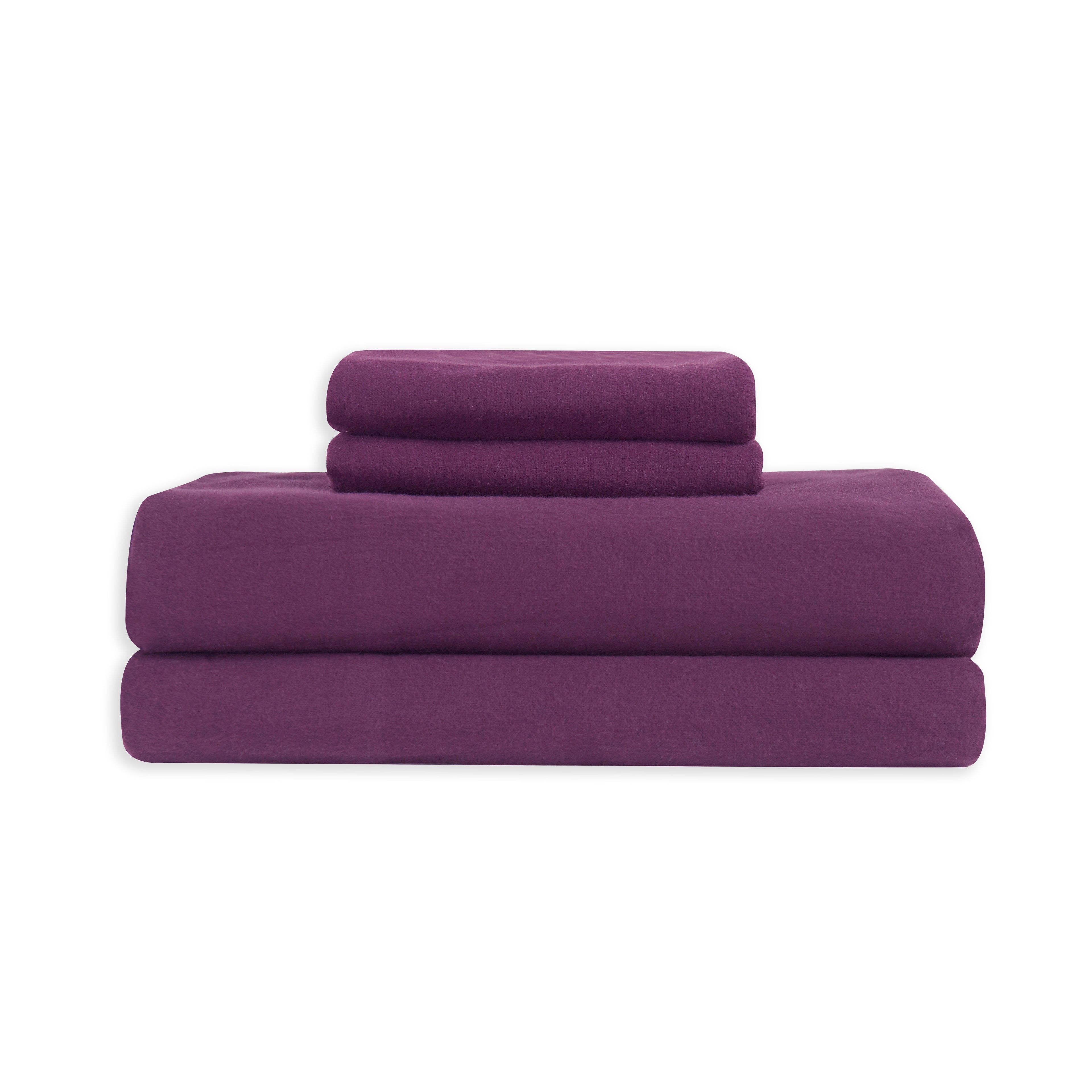4-Piece Cotton Flannel Sheet Set - 100% Turkish Cotton