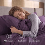 Extra deep 18-24 Inch Pocket 3 Line Embroidery, 6-Piece Sheet Set, Moody Shades