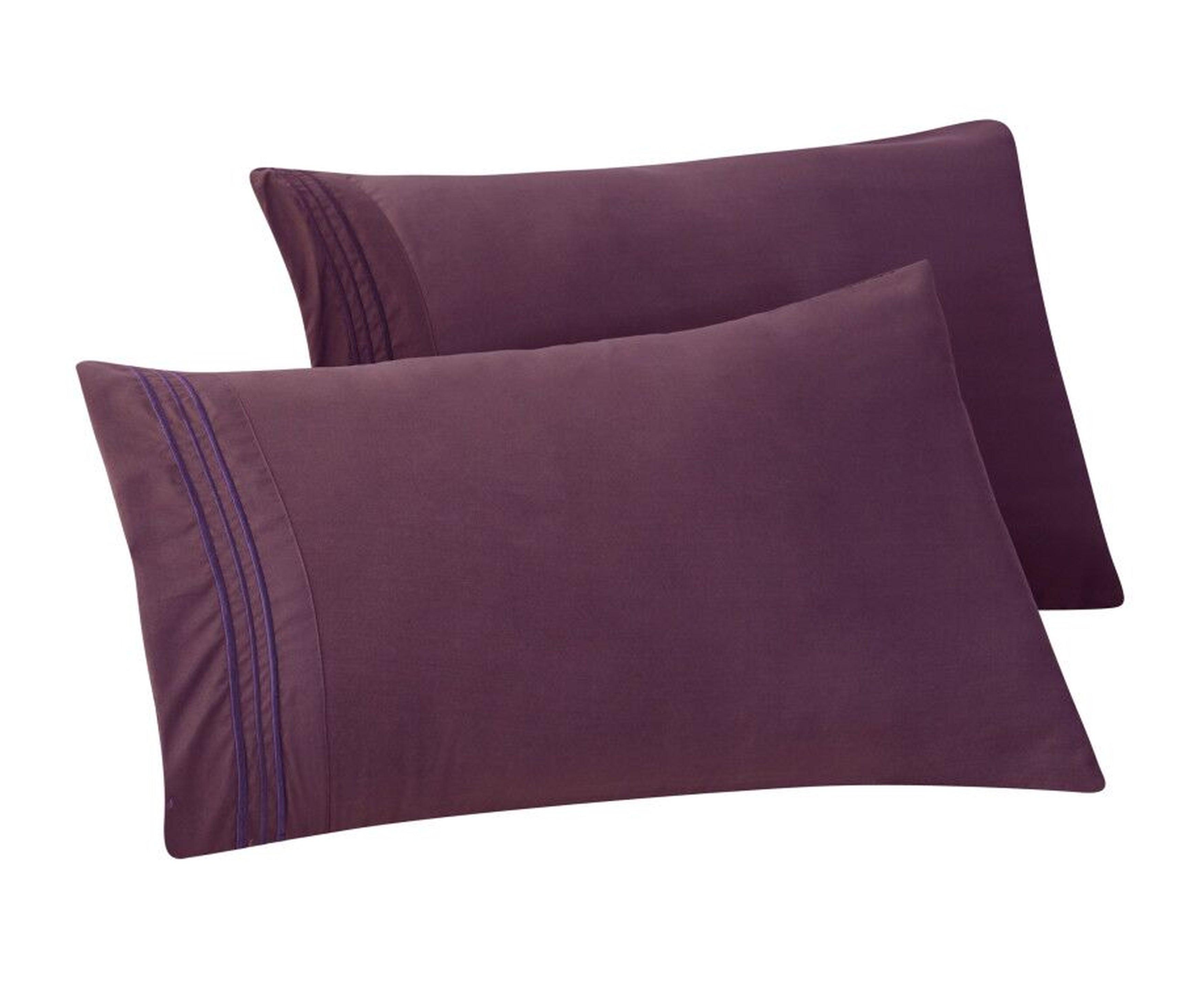 Set of 2 Pillowcases- 3 Line Embroidery