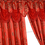Set of 2 Aurora Curtain Panels- Attached Valance - Rod Pocket- 54" W x 84" L