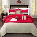 12-Piece Cirena Micro suede Comforter Set, Includes 6-Piece Sheet Set with Double Sided Storage Pockets