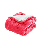 3-Piece Pinch Pleated Micro-Suede Reversible Sherpa - Comforter Set