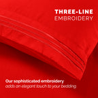 Extra deep Pocket 3 Line Embroidery, 6-Piece Sheet Set
