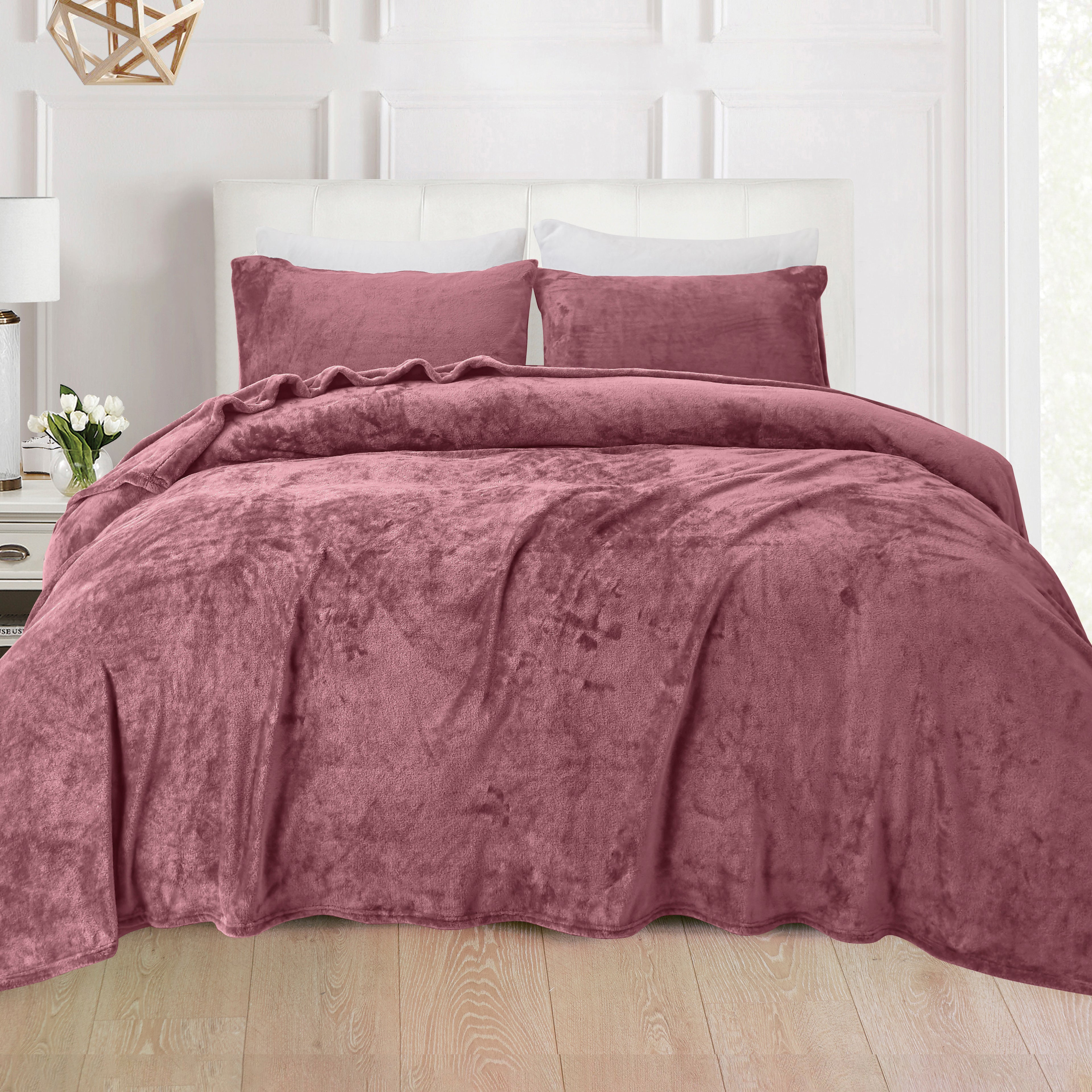 4-Piece Velvet Plush Flannel Sheet Set