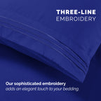 Extra deep 18-24 Inch Pocket 3 Line Embroidery, 6-Piece Sheet Set, Moody Shades