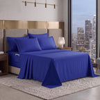 Extra deep 18-24 Inch Pocket 3 Line Embroidery, 6-Piece Sheet Set, Moody Shades