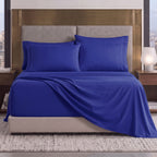 Extra deep 18-24 Inch Pocket 3 Line Embroidery, 6-Piece Sheet Set, Moody Shades
