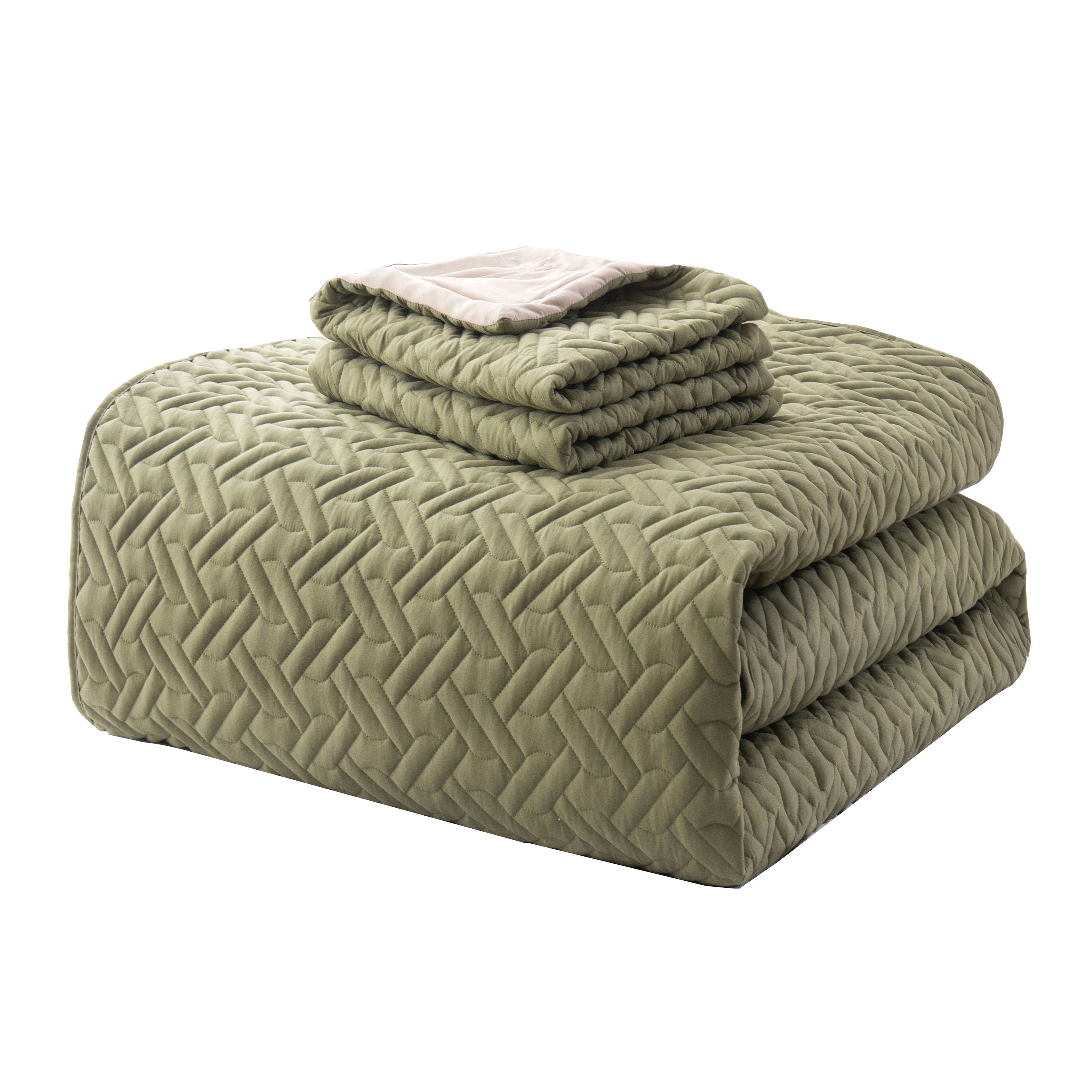 3-Piece Majestic Quilted Reversible Bedspread Coverlet Set