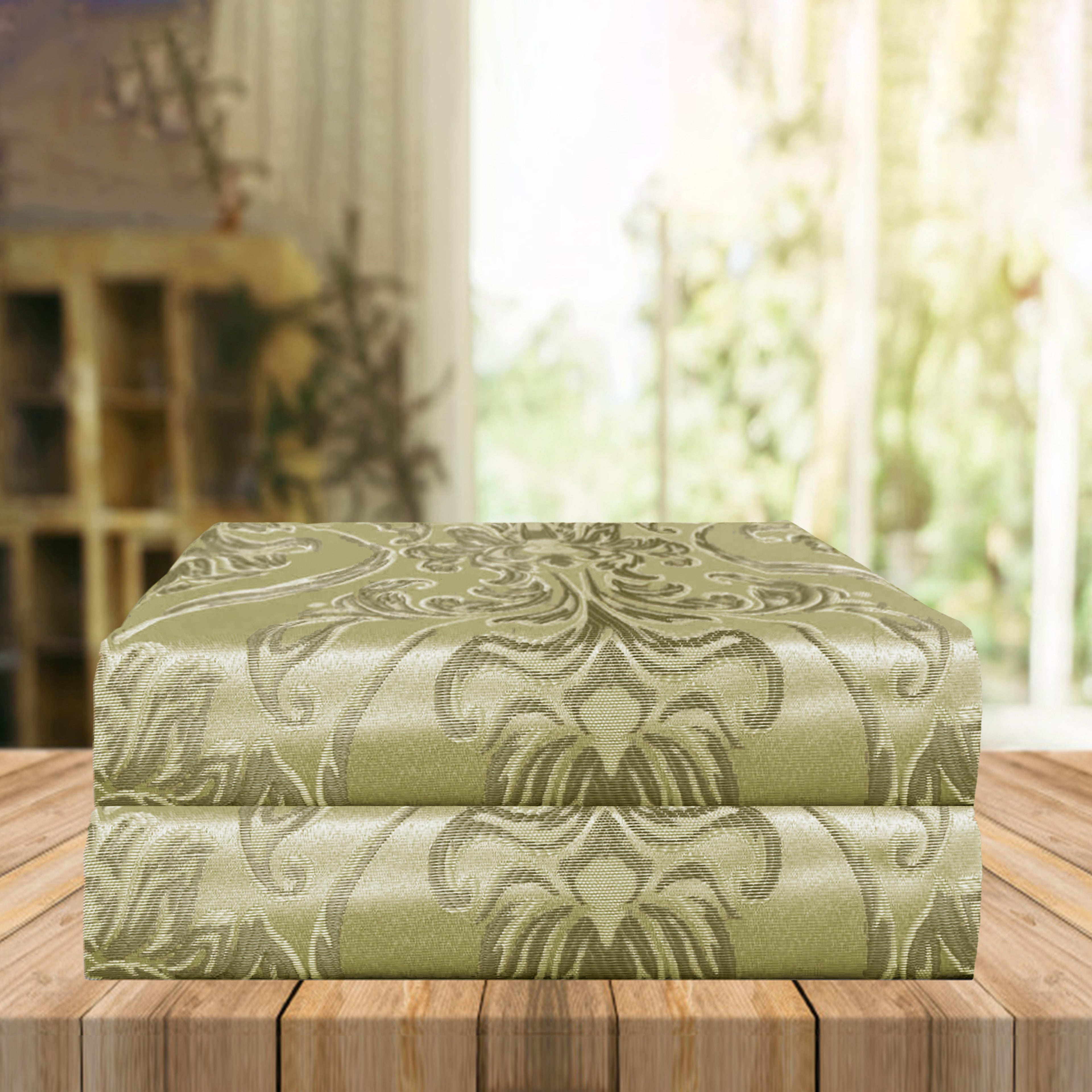 Set of 2 Penelope Jacquard Look Curtain Panels - 54" W x 84" L