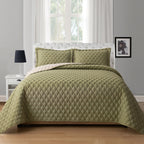 3-Piece Diamond Quilted Reversible Bedspread Coverlet Set