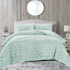 Fluffy 3-Piece Faux Rabbit Fur Comforter Set