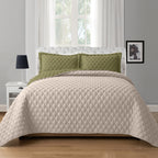 3-Piece Diamond Quilted Reversible Bedspread Coverlet Set