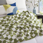 50" x 70"  Ultra Soft Checkered Knitted Throw Blanket