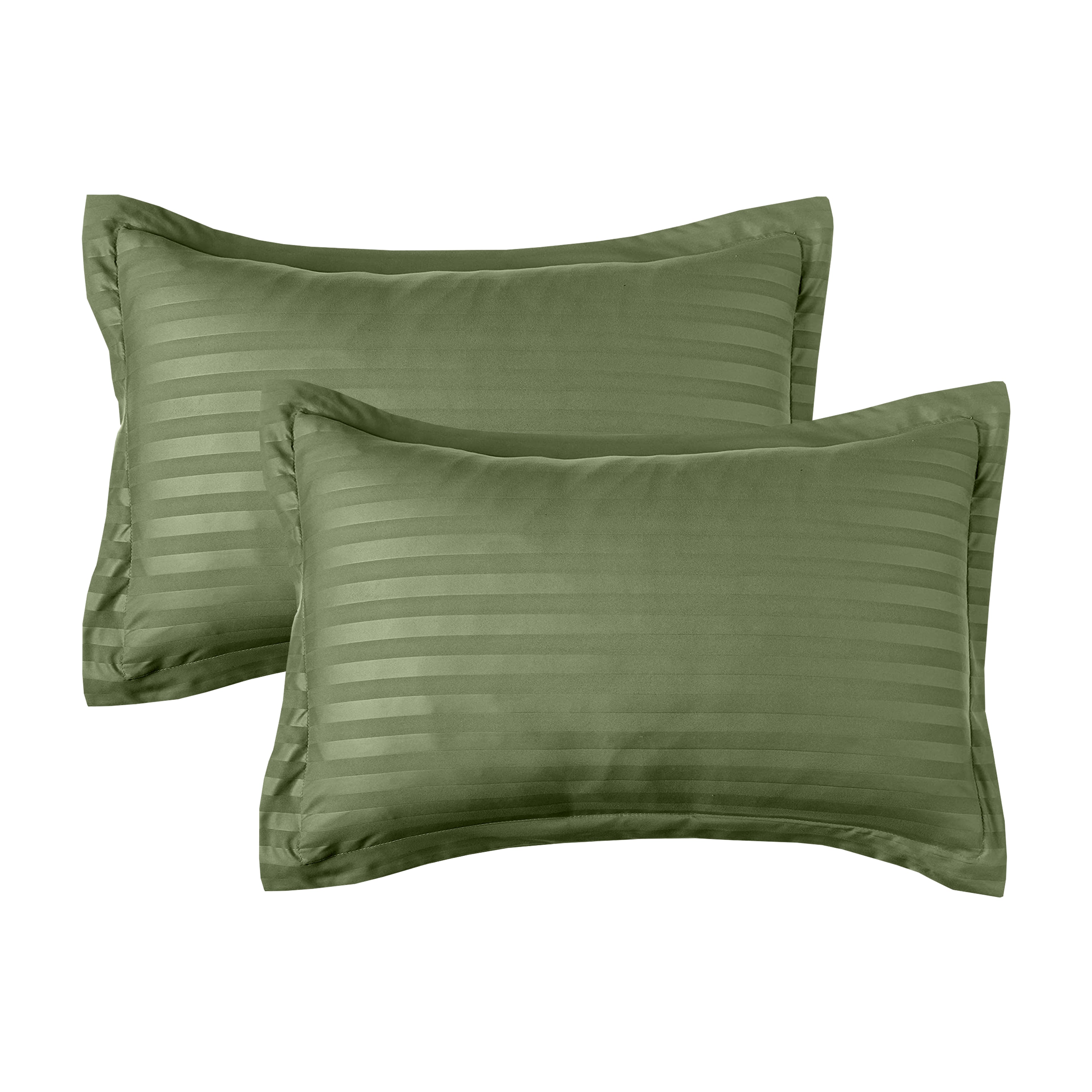 8-Piece Dobby Stripe Comforter Set - Includes 4-Piece Sheet Set with Double Sided Storage Pockets