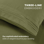 Extra deep 18-24 Inch Pocket 3 Line Embroidery, 6-Piece Sheet Set, Moody Shades