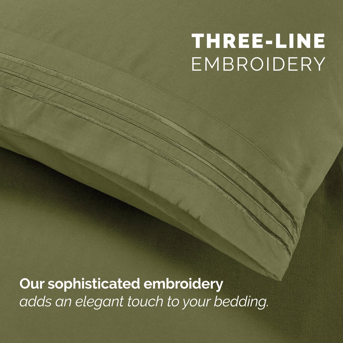 Extra deep 18-24 Inch Pocket 3 Line Embroidery, 6-Piece Sheet Set, Moody Shades