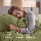 Extra deep 18-24 Inch Pocket 3 Line Embroidery, 6-Piece Sheet Set, Moody Shades