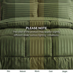 8-Piece Dobby Stripe Comforter Set - Includes 4-Piece Sheet Set with Double Sided Storage Pockets