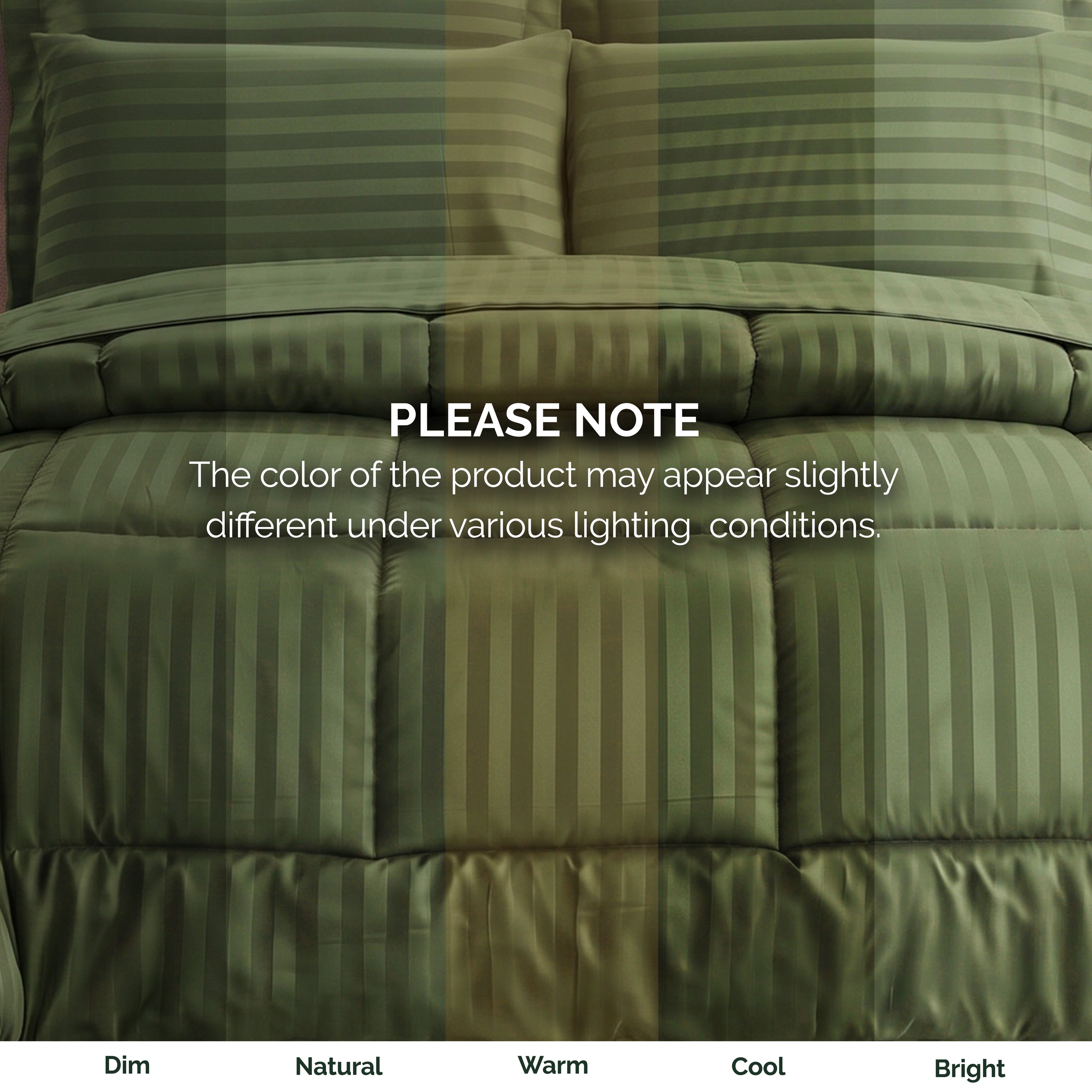 8-Piece Dobby Stripe Comforter Set - Includes 4-Piece Sheet Set with Double Sided Storage Pockets