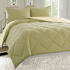 3-Piece Reversible Diamond Stitched Comforter & Shams