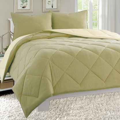 Elegant Comfort 3-Piece Reversible Diamond Stitched Comforter & Shams