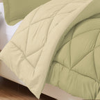 3-Piece Reversible Diamond Stitched Comforter & Shams