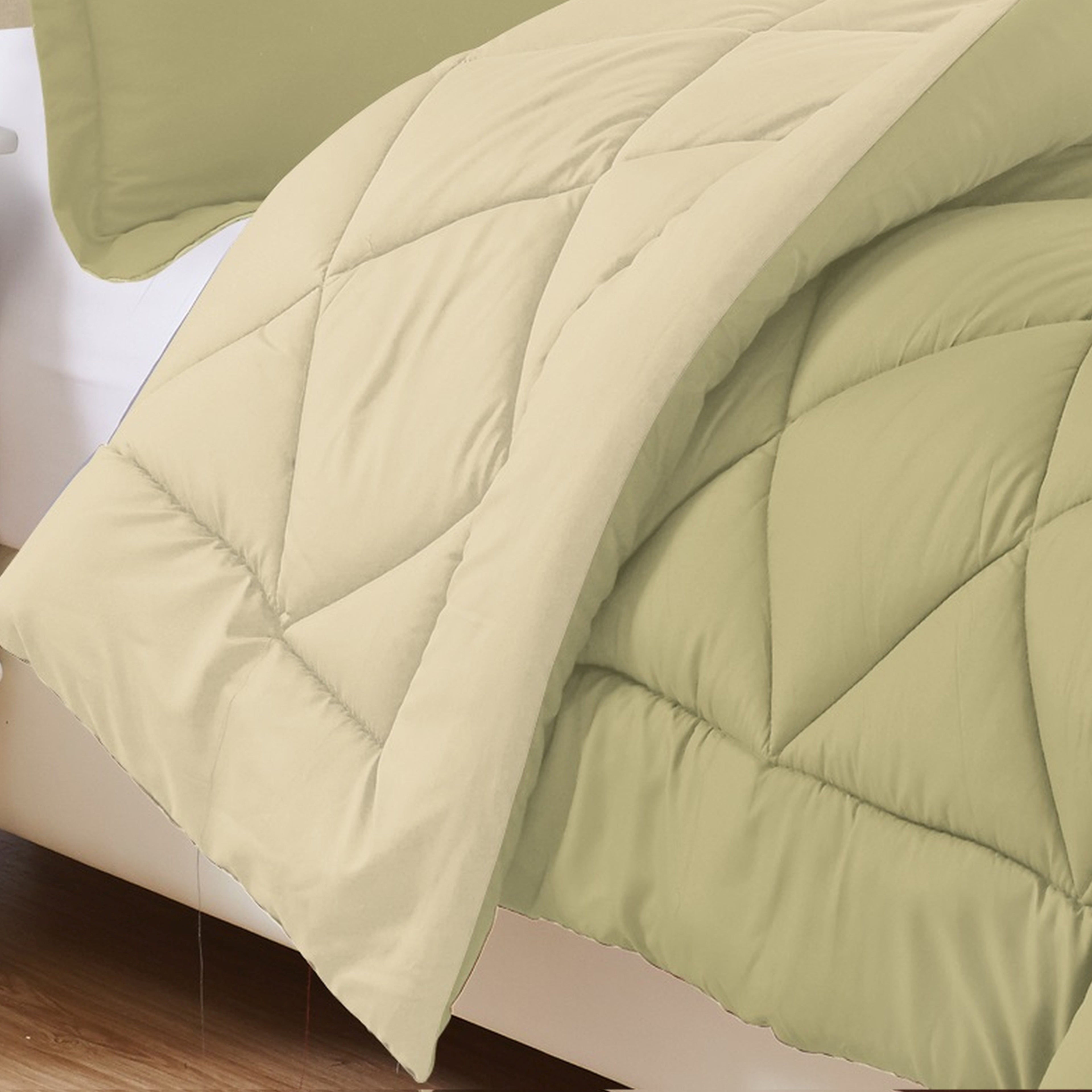 3-Piece Reversible Diamond Stitched Comforter & Shams