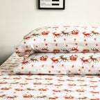 4-Piece Holiday Cotton Flannel Sheet Set - 100% Turkish Cotton