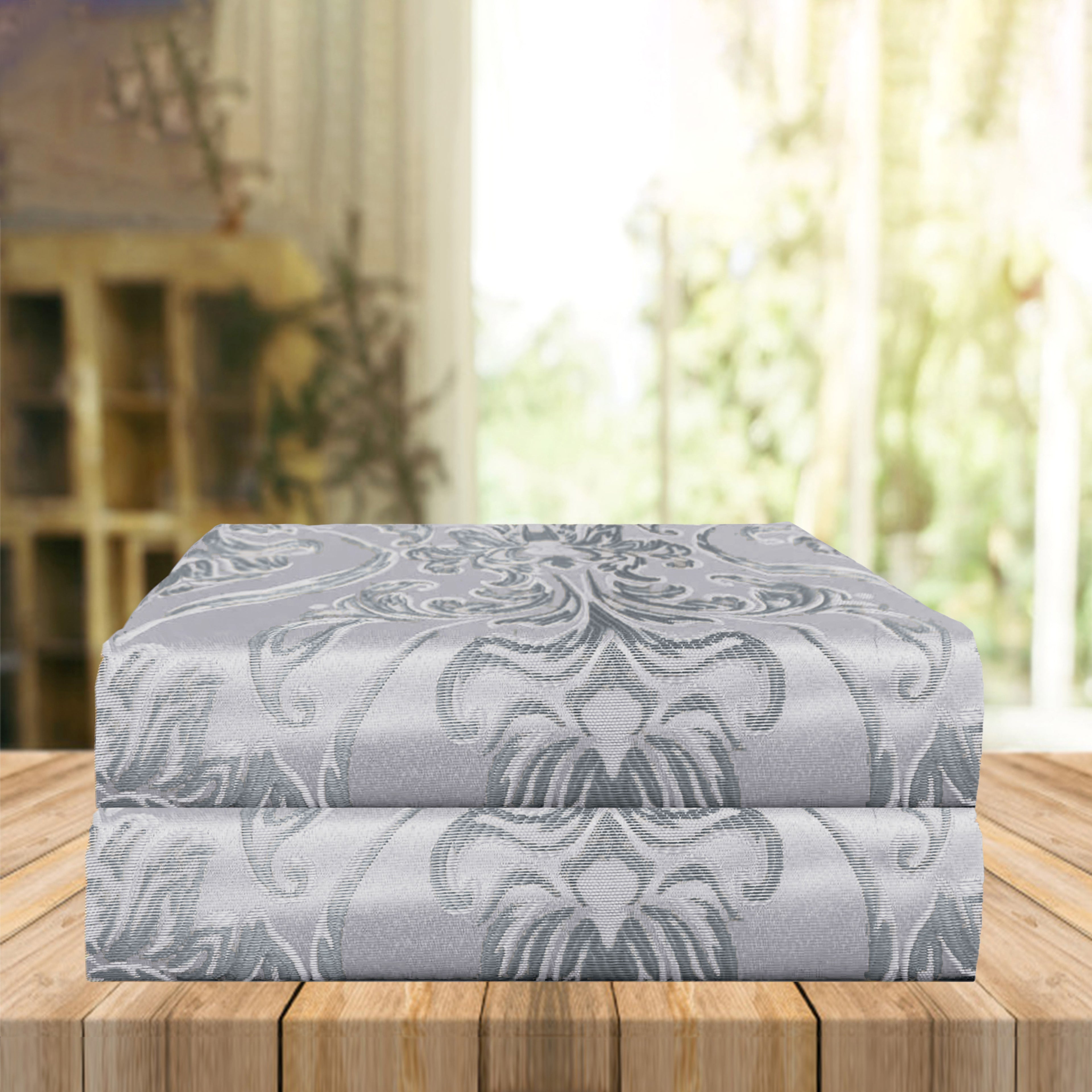 Set of 2 Penelope Jacquard Look Curtain Panels - 54" W x 84" L