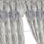 Set of 2 Aurora Curtain Panels- Attached Valance - Rod Pocket- 54" W x 84" L