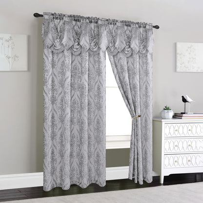 Elegant Comfort Set of 2 Penelope Jacquard Look Curtain Panels - 54" W x 84" L