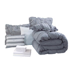 12-Piece Amy Oversized Comforter Set - Includes 6-Piece Sheet Set with Double Sided Storage Pockets