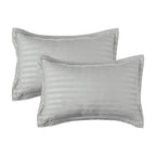 8-Piece Dobby Stripe Comforter Set - Includes 4-Piece Sheet Set with Double Sided Storage Pockets