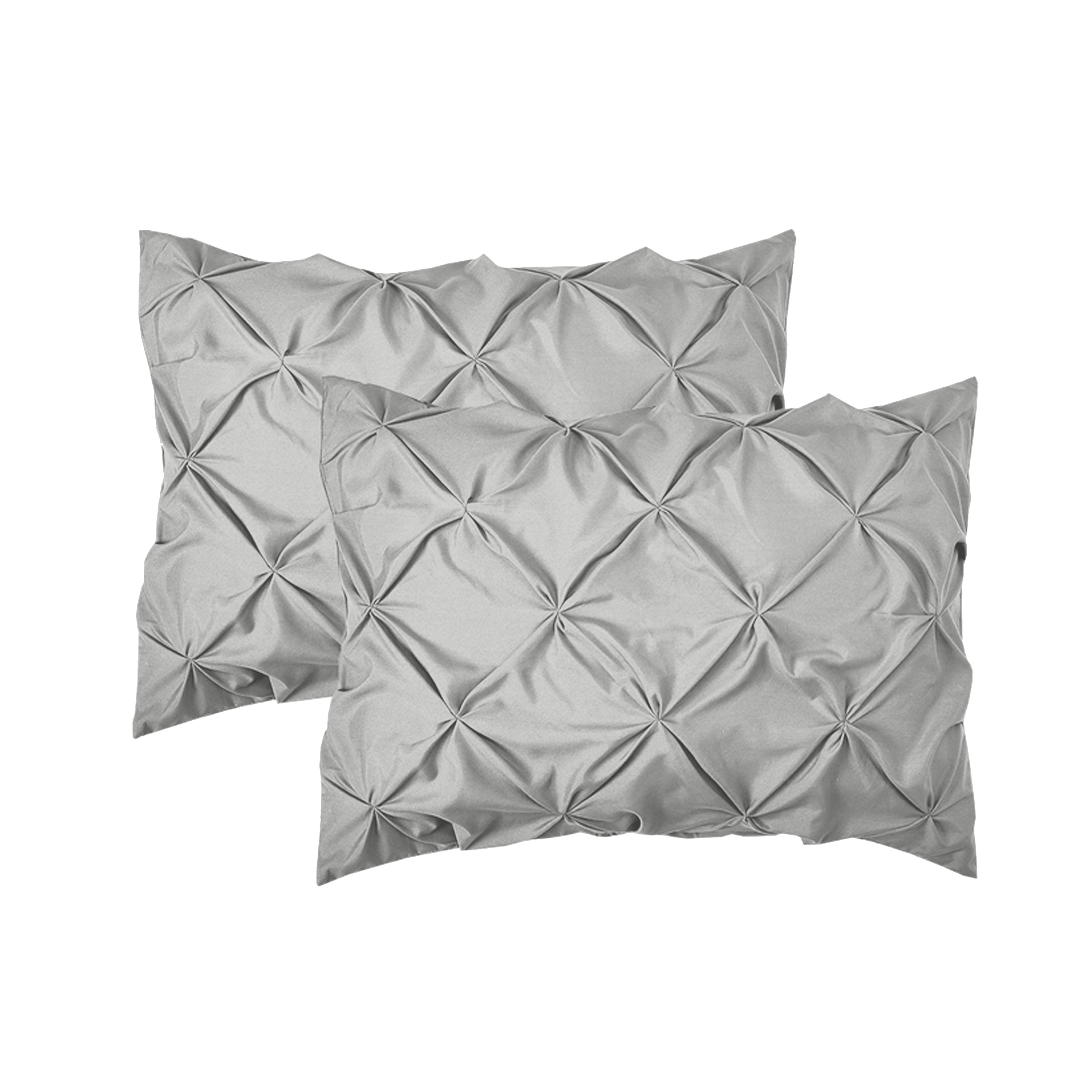 8-Piece Pintuck Pinch Pleated Comforter Set - Includes 4-Piece Sheet Set with Double Sided Storage Pockets