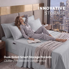 Extra deep Pocket 3 Line Embroidery, 6-Piece Sheet Set