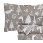 4-Piece Holiday Christmas Velvet Plush Flannel Sheet Set